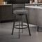 Armen Living Roman 26" Gray Faux Leather and Black Metal Swivel Bar Stool LCRMBABLGR26 - alternate 4